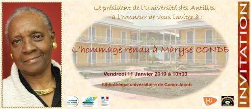 Un hommage à Maryse Condé a été rendu à la Bibliothèque Universitaire du Camp Jacob vendredi 11 janvier 2019